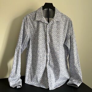Calvin Klein White and Blue Patterned Shirt